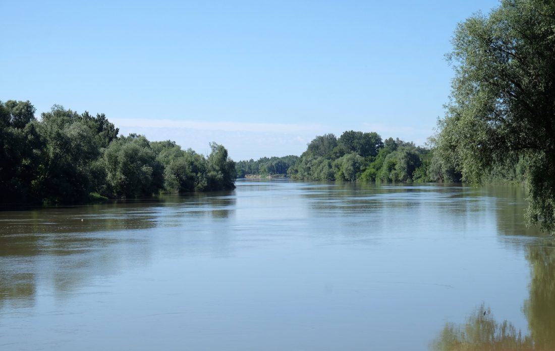 The waterway of the Sava River on the section Jaruge-Novi Grad ...